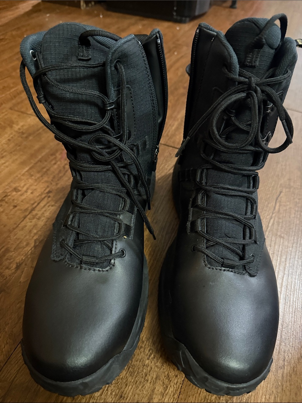 Under Armour Black Men's Tactical Lace-Up Boots with Side Zipper